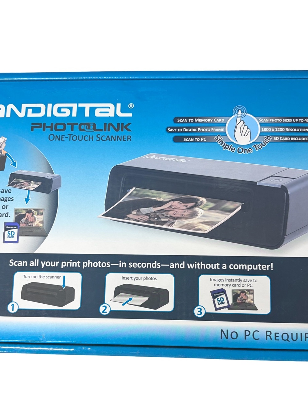 Pandigital Blue PhotoLink One-Touch Photo Scanner - Picture 2 of 3